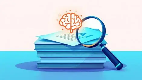 Stack legal documents magnifying glass ai brain advanced contract analysis