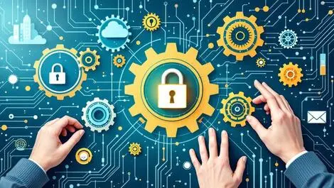 Interconnected gears circuit lock secure purposeful ai integration hands