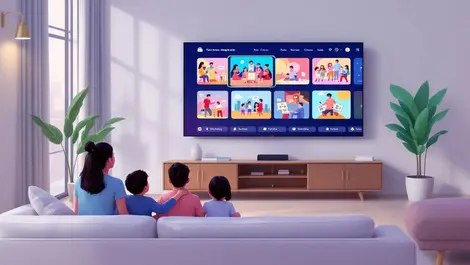 Modern living room singapore family smart tv real time personalized ads