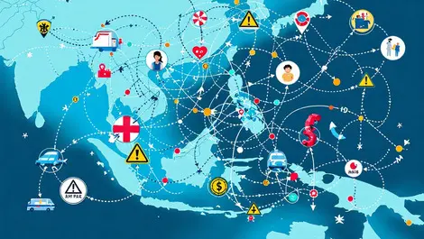 Asia pacific network fragmented supply finance processes broken chains warning icons