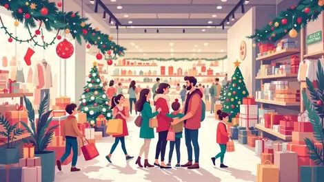 Australian families shopping christmas decorations black friday festive retail