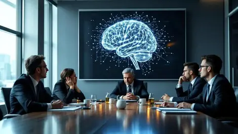 Worried us business executives modern boardroom ai risk digital brain