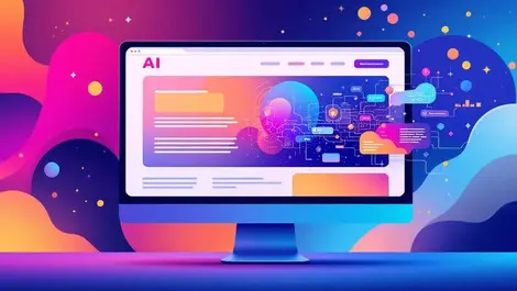 Computer monitor vibrant webpage abstract data ai dynamic customization