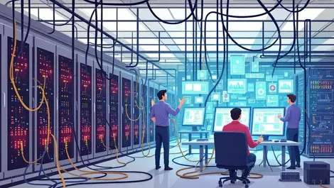 Server room disconnected cables alarmed it professionals global internet disruption