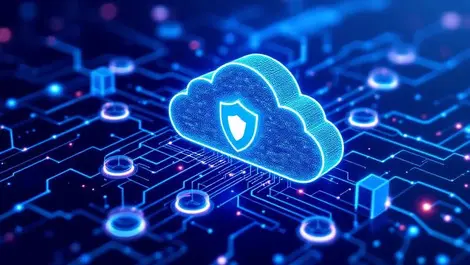 Detailed cloud digital shield icons server integration network security