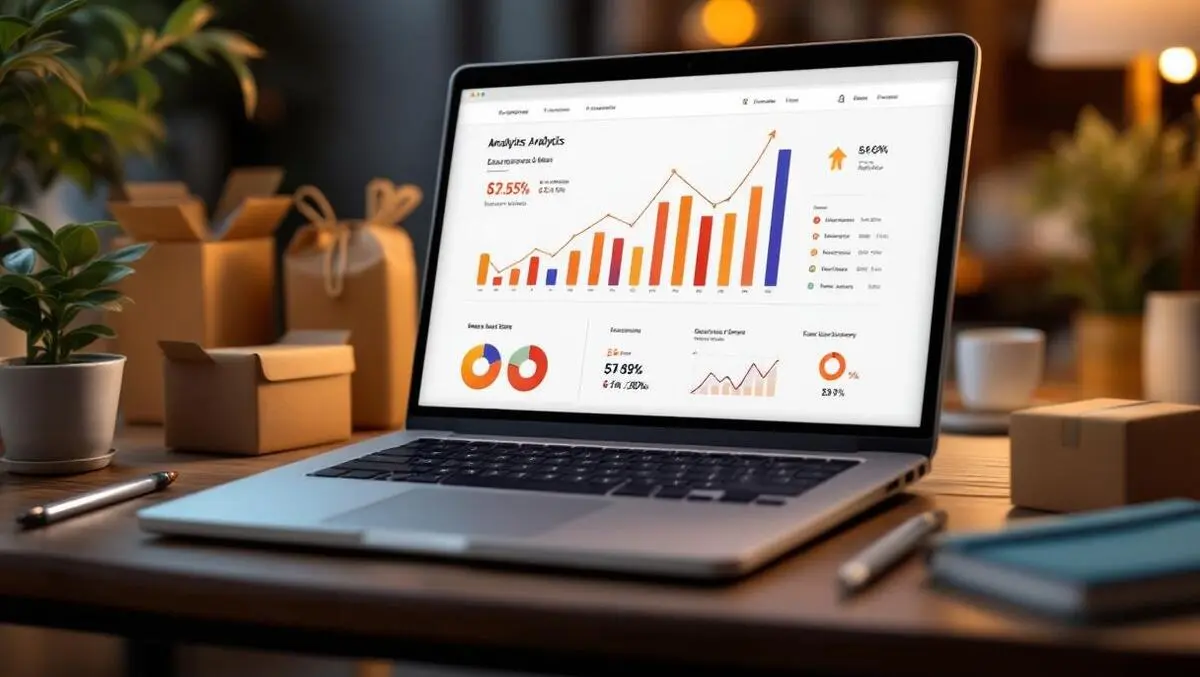 Laptop analytics dashboard ecommerce packages reduced ad spend usa