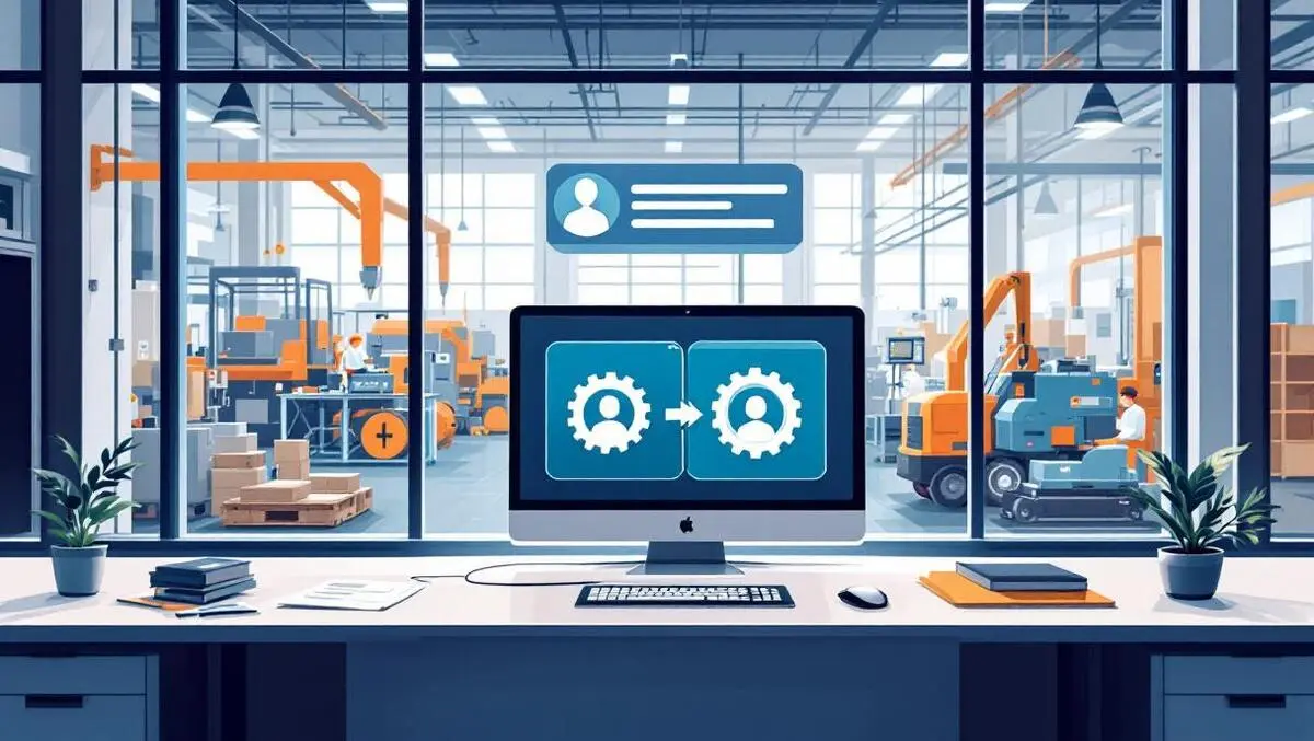 Modern factory office gears customer profile linking sales production