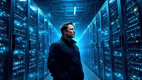 Elon musk overseeing modern gpu data center ai training