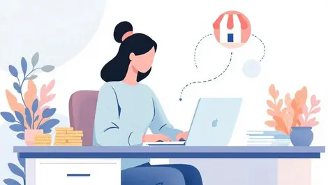 Uk small business owner laptop embedded funding pound coins shop