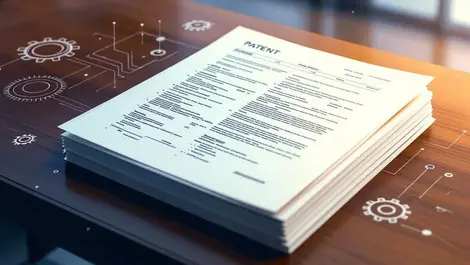 Ai powers ocr patent documents stack with gears and scanner