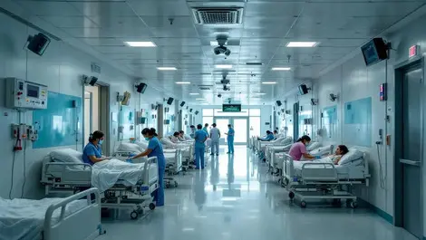 Telangana indian govt hospital corridor ceiling surveillance nurses ward security check